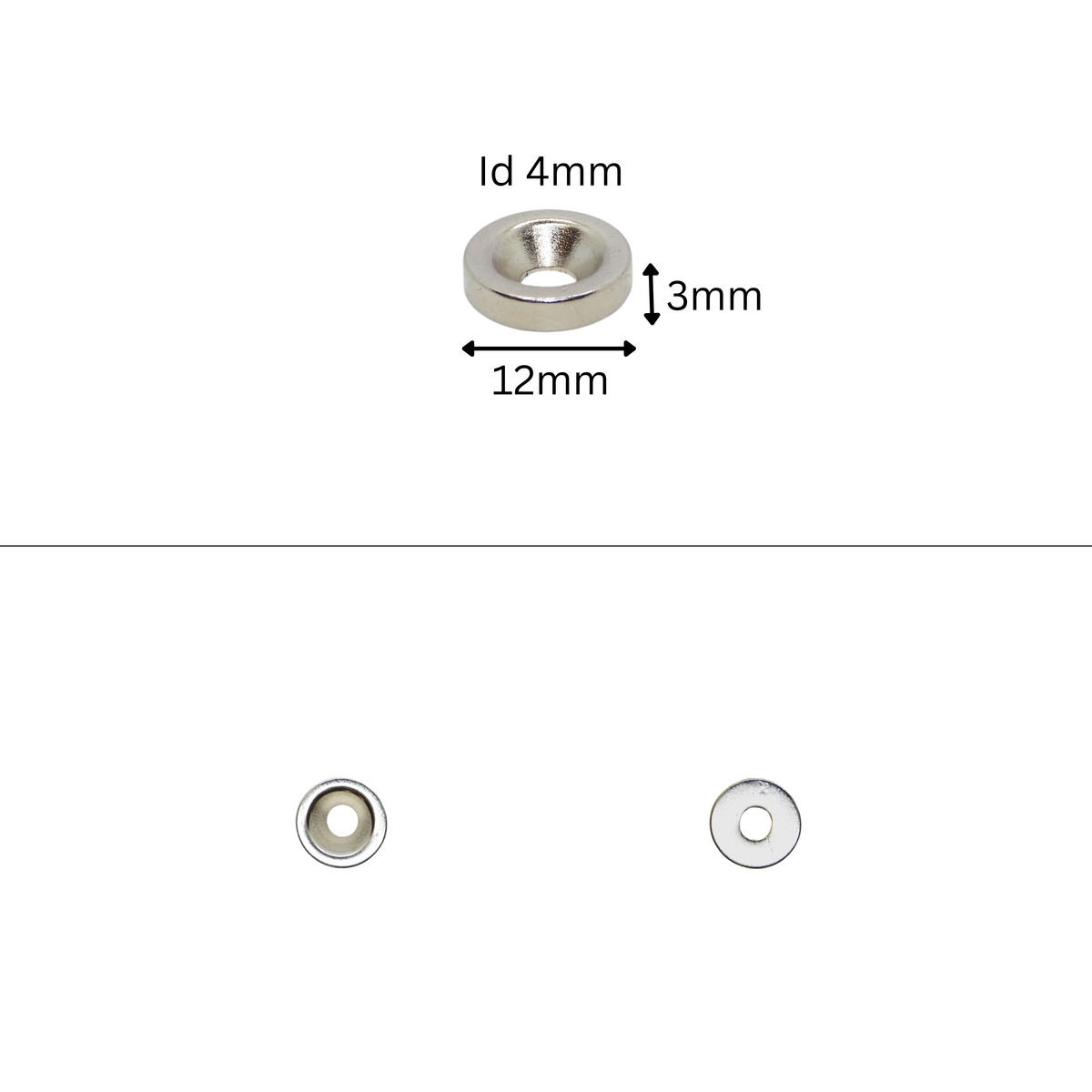 Rare Earth (Neodymium) Countersunk Ring Magnets - Od10mm x Id3mm x 5mm - N38 Grade-Od12mm x Id4mm x 3mm - N38 Grade-Od15mm x Id4.5mm x 5mm - N38 Grade-Od15mm x Id5mm x 5mm - N38 Grade-Od20mm x Id5mm x 5mm - N38 Grade Magnets