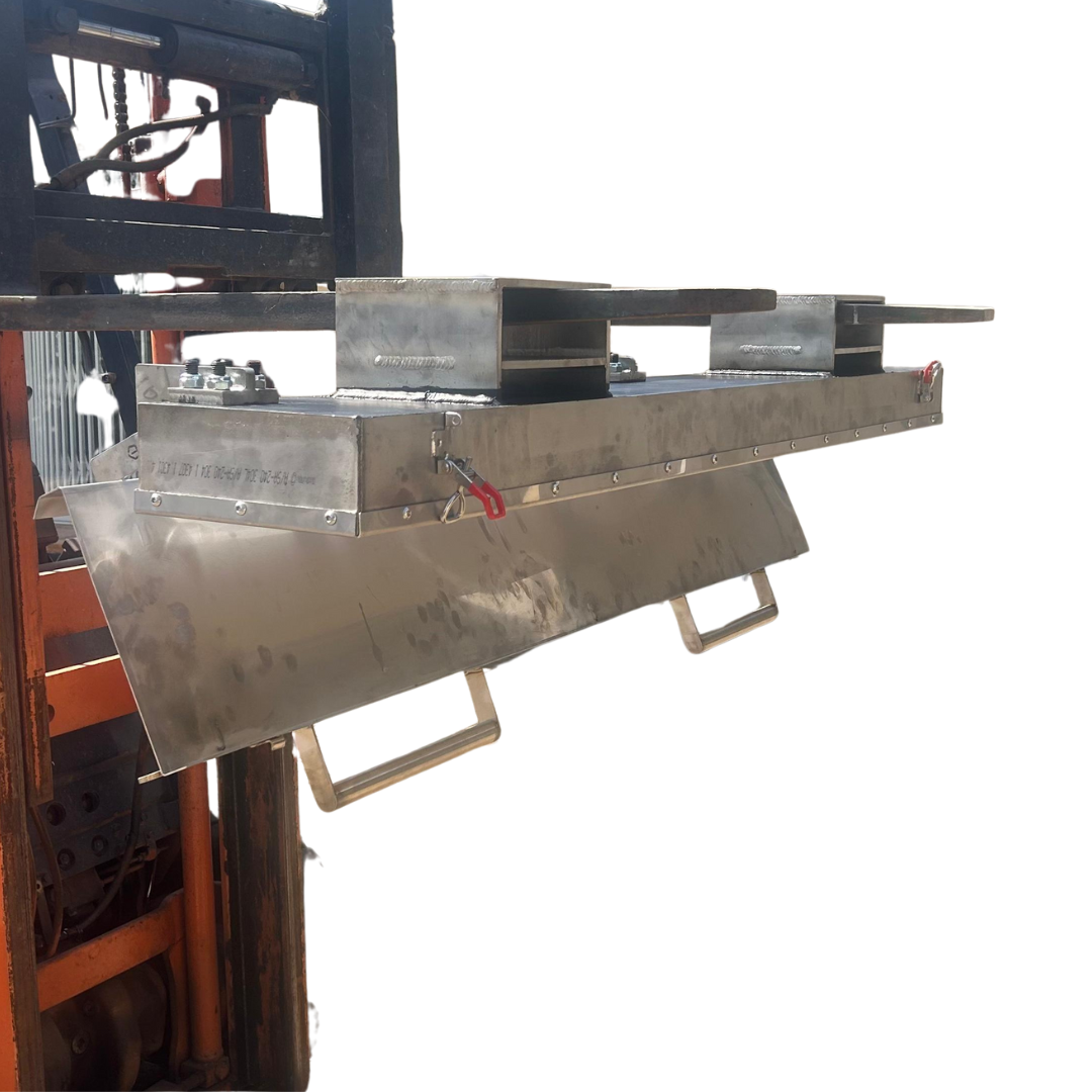 Forklift Magnet Suspended for collecting metal debris in industrial and warehouse environments