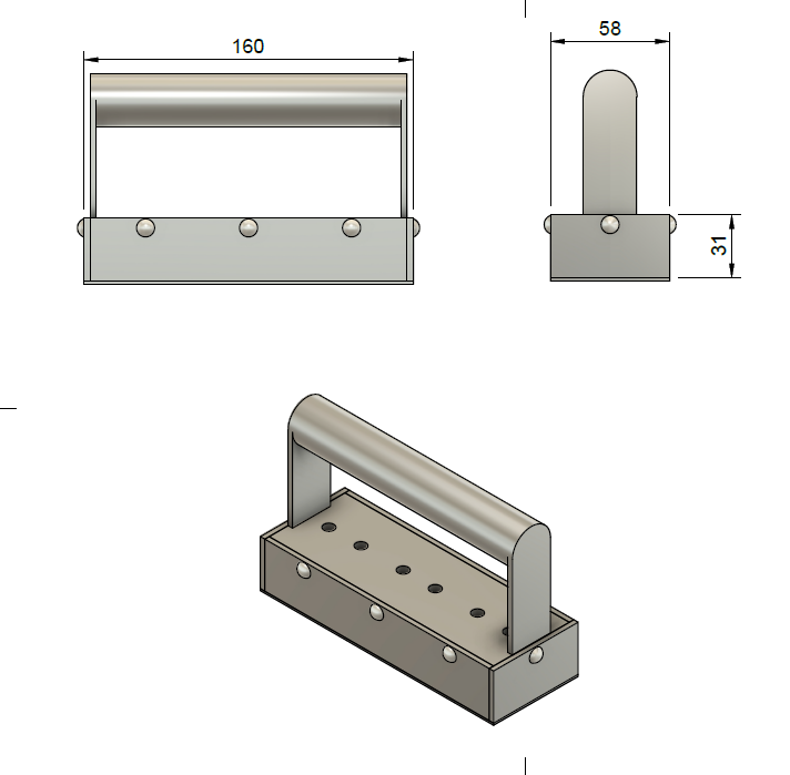 Hand Held Neodymium Magnetic Separator 160 x 58 x 31mm - Default Title Magnets