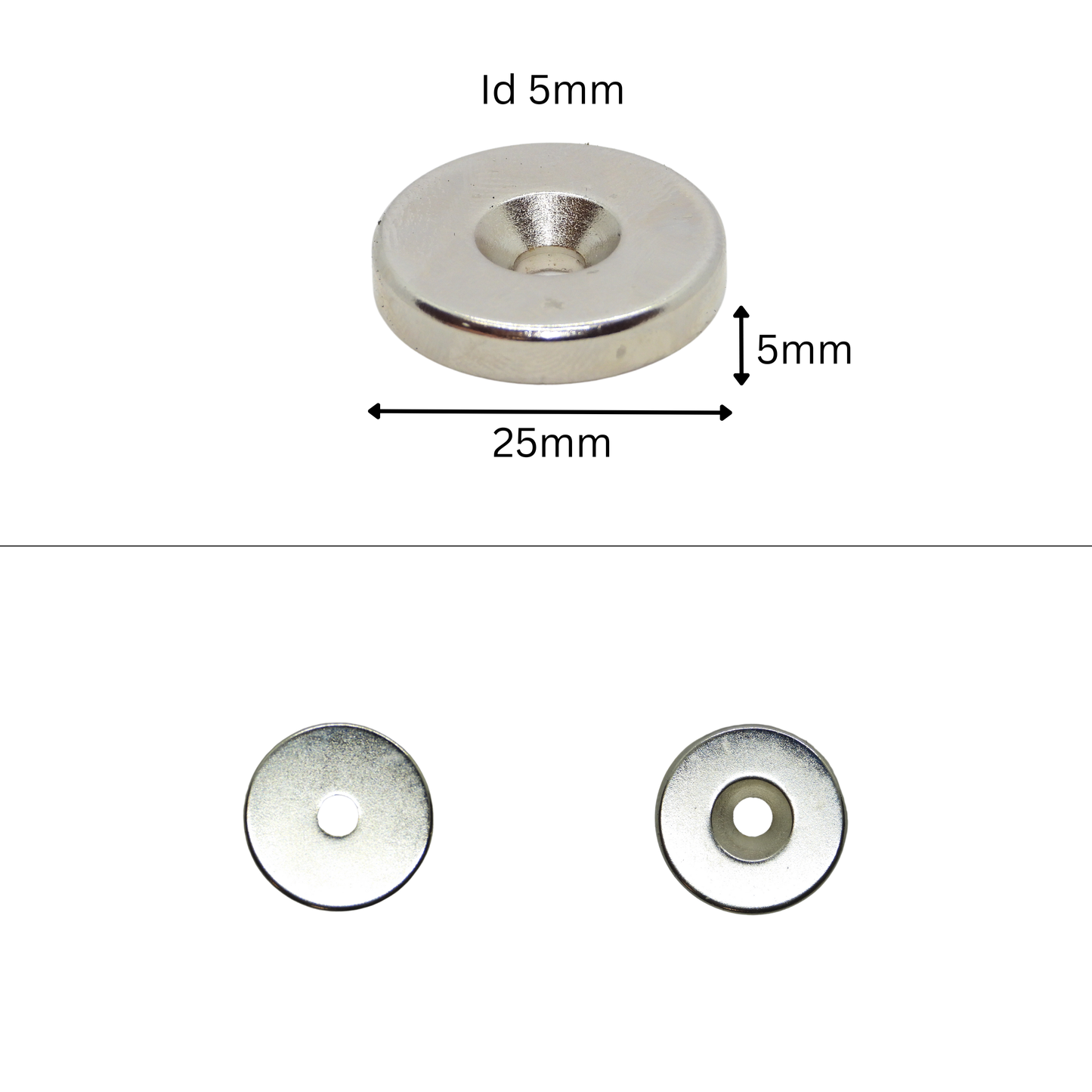 Rare Earth (Neodymium) Countersunk Ring Magnets - Od10mm x Id3mm x 5mm - N38 Grade-Od12mm x Id4mm x 3mm - N38 Grade-Od15mm x Id4.5mm x 5mm - N38 Grade-Od15mm x Id5mm x 5mm - N38 Grade-Od20mm x Id5mm x 5mm - N38 Grade Magnets