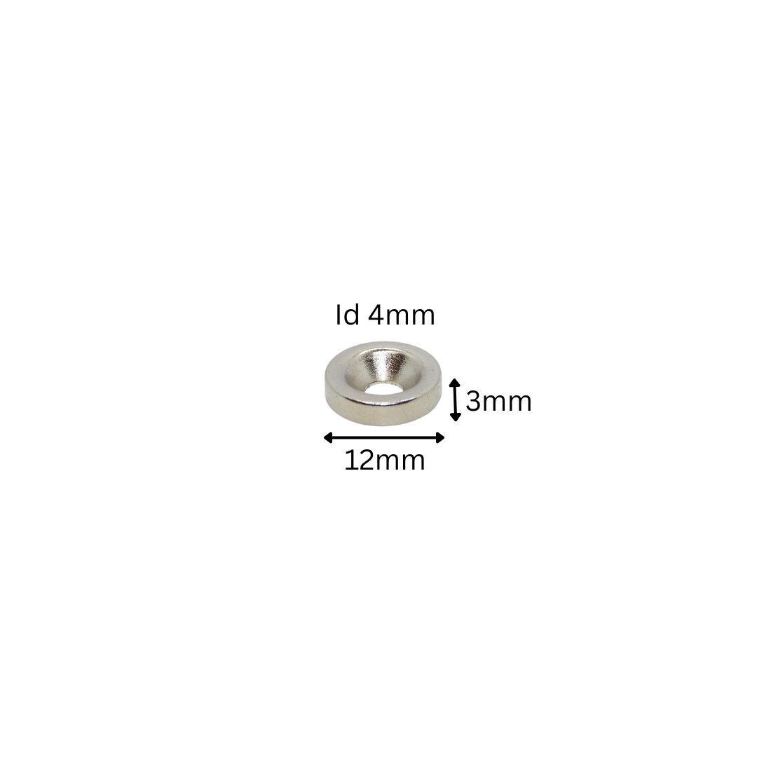 Rare Earth (Neodymium) Countersunk Ring Magnets - Od10mm x Id3mm x 5mm - N38 Grade-Od12mm x Id4mm x 3mm - N38 Grade-Od15mm x Id5mm x 5mm - N38 Grade-Od20mm x Id5mm x 5mm - N38 Grade-Od20mm x Id5mm x 10mm - N38 Grade-Od25mm x Id5mm x 5mm - N38 Grade 