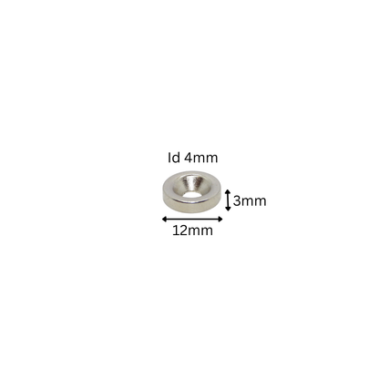 Rare Earth (Neodymium) Countersunk Ring Magnets - Od10mm x Id3mm x 5mm - N38 Grade-Od12mm x Id4mm x 3mm - N38 Grade-Od15mm x Id5mm x 5mm - N38 Grade-Od20mm x Id5mm x 5mm - N38 Grade-Od20mm x Id5mm x 10mm - N38 Grade-Od25mm x Id5mm x 5mm - N38 Grade 
