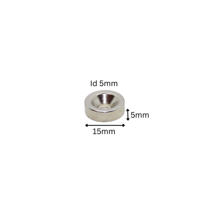 Rare Earth (Neodymium) Countersunk Ring Magnets - Od10mm x Id3mm x 5mm - N38 Grade-Od12mm x Id4mm x 3mm - N38 Grade-Od15mm x Id5mm x 5mm - N38 Grade-Od20mm x Id5mm x 5mm - N38 Grade-Od20mm x Id5mm x 10mm - N38 Grade-Od25mm x Id5mm x 5mm - N38 Grade 