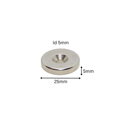 Rare Earth (Neodymium) Countersunk Ring Magnets - Od10mm x Id3mm x 5mm - N38 Grade-Od12mm x Id4mm x 3mm - N38 Grade-Od15mm x Id5mm x 5mm - N38 Grade-Od20mm x Id5mm x 5mm - N38 Grade-Od20mm x Id5mm x 10mm - N38 Grade-Od25mm x Id5mm x 5mm - N38 Grade 