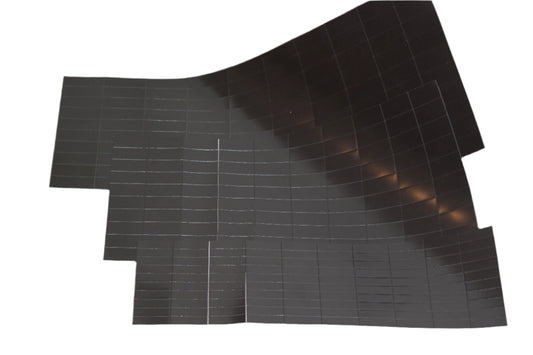 Flexible Magnetic Tiles/Kiss Cut Sheets - 25mm x 10mm - 200 Cut Pieces Per Sheet-38mm x 12mm - 100 Cut Pieces Per Sheet-40mm x 20mm - 100 Cut Pieces Per Sheet-50mm x 20mm - 100 Cut Pieces Per Sheet-50mm x 30mm - 100 Cut Pieces Per Sheet-80mm x 20mm - 70 Cut Pieces Per Sheet 