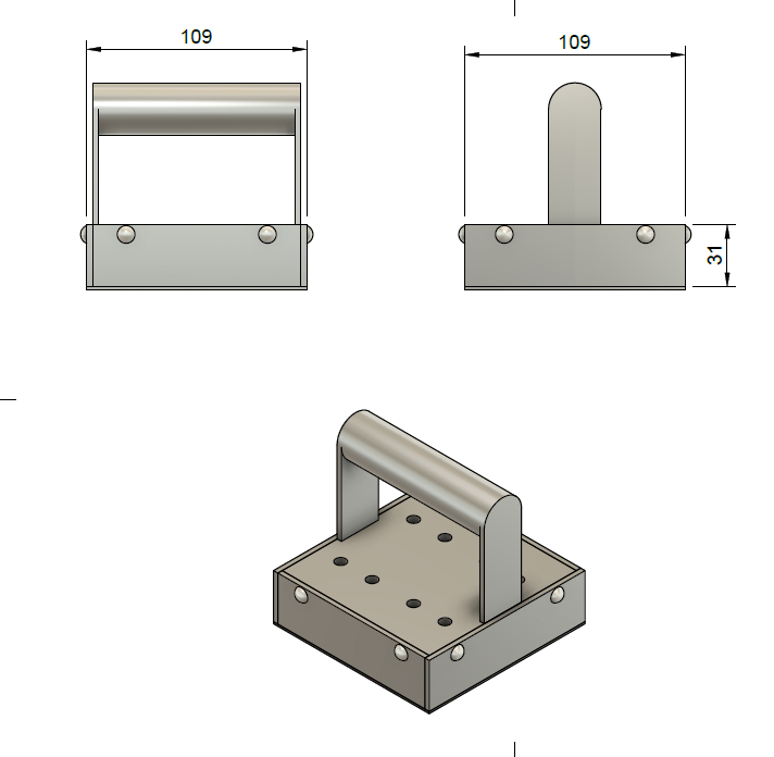 Hand Held Neodymium Magnetic Separator 109 x 109 x 31mm